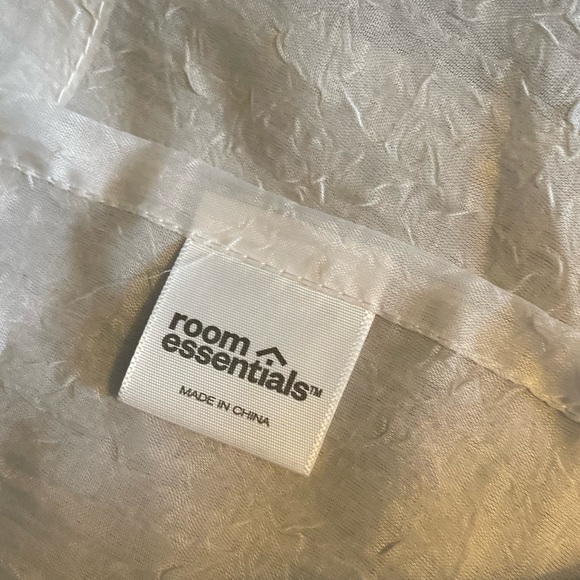 White sheer crinkle textured curtain panel - Picture 2 of 2